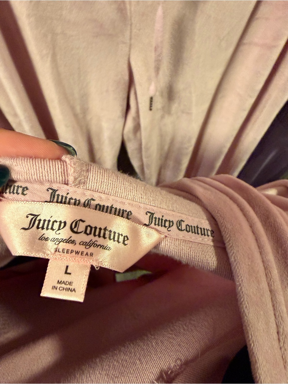 Juicy Couture Pink Velour Rhinestone Logo Hoodie & Pants Set - Picture 12 of 12